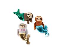 Fringe Studio Squeaker Pet Toy Set, Set of 3, Sloth Mermaids (289438), Multicolor