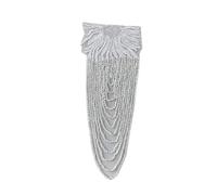 Fringed Sequin Epaulets, Gold Embroidery Shoulder Ornaments For DIY Sewing & Costume Design(Silver)