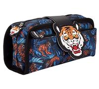 Fringoo - Astuccio in silicone con 2 scomparti con cerniera, per cancelleria, per adolescenti, scuola università Tiger