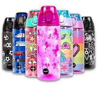 fringoo - Borraccia per bambini con cannuccia, 100% senza BPA, 600 ml, per scuola materna, sport o da viaggio (Unicorn Ombre, 600 ml)