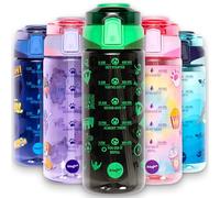 Fringoo Borraccia per bambini per la scuola da 650 ml - Maniglia per il trasporto Cannuccia in silicone Tritan a prova di perdite al 100% e senza BPA e coperchio con chiusura a scatto sicura, design d