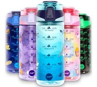 Fringoo Borraccia per bambini per la scuola da 650 ml - Maniglia per il trasporto Cannuccia in silicone Tritan al 100% a prova di perdite e senza BPA - Coperchio con chiusura a scatto sicura, design B