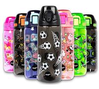 fringoo Bottiglia per bambini di alta qualità con cannuccia 100% senza bisfenolo A per la scuola o per lo sport | Per ragazzi e ragazze| Scuola elementare | Fornitura scolastica - 600 ml/20Oz