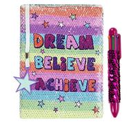 fringoo® Diario Paillettes Reversibili con Penna Arcobaleno Multipunto per Ragazze e Ragazzi Quaderno A5 con Segnalibro Glitter Scuola Unicorno Blocco Note 80 pagine