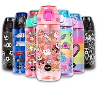 fringoo - Ricco Di Animali - Borracce senza BPA - Borraccia in paglia rosa - Borraccia riutilizzabile - 600 ml / 20 Oz