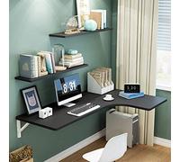FRINZA Angolo di piegatura del computer da tavolo in legno a parete tavolo di studio scrivania doppio supporto laterale Kitchen Table Desk Cavalletto(Svart,80 * 60 * 35cm31*241 * 4in)