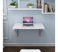 FRINZA Folding mensola a muro for montaggio a parete piegante bianco a ribalta Tavolo Hanging Tavolino for piccoli spazi in MDF Tavolo da pranzo con pieghevole Butcher Block(60 * 40cm)