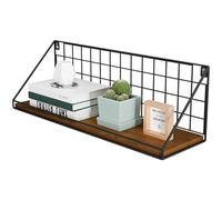 FRINZA Wall Shelves Floating Shelf 4 Tiers DIY Bookshelf Kitchen Shelf Combination Wall- mounted Iron Wooden Material Storage Rack Nordic Style, Multi- size Optional(Lxm11286,45 * 13 * 16cm)