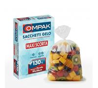 FRIO 130 Sacchetti Gelo Misura Piccola 19x26 cm | Confezione Risparmio per Alimenti, Freezer e Cucina | Buste Congelatore con Laccetti ed Etichetta | Antistrappo e Resistenti, Maxi Scorta