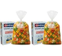 FRIO 70 Sacchetti Gelo Misura Grande 29x42 cm | Confezione Risparmio per Alimenti, Freezer e Cucina | Buste Congelatore con Laccetti ed Etichetta | Antistrappo e Resistenti, Maxi Scorta