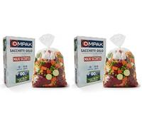 FRIO 90 Sacchetti Gelo Misura Media 23x32 cm | Confezione Risparmio per Alimenti, Freezer e Cucina | Buste Congelatore con Laccetti ed Etichetta | Antistrappo e Resistenti, Maxi Scorta