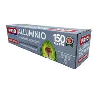 FRIO Alluminio per Alimenti Rotolo 150 m con Seghetto | 150 metri di stagnola alimentare con seghetto incorporato e alette blocca-rotolo: dal freezer al frigo al forno