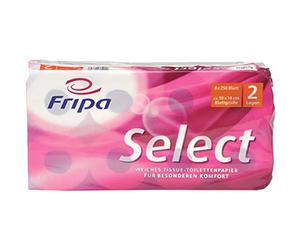 Fripa 1040801 carta igienica Select, 4 Veli, Bianco Luminoso