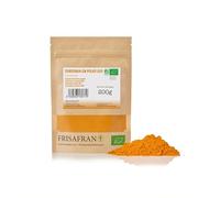 FRISAFRAN | Curcuma in polvere BIO 200g | Digestivo | naturale | Polvere radice di curcuma | macinata | cibo bio | integratore | Curcuma-pura | senza additivi | Origine India