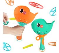 Frisbee per Bambini, Shyllin 2 Pack di Frisbee Bambini con 32 Piattini, Giocattoli da Esterno, Giochi all'Aperto, Perfetti per il Parco, Giardino, Spiaggia (Arancione e verde)