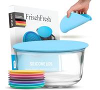 FrischFresh 20cm blu, coperchio flessibile, ermetico, sottopentola per pentole e ciotole, salva-spazio, durevole, microonde, senza BPA, -40°C +200°C