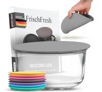 FrischFresh 20cm grigio, coperchio flessibile, ermetico, sottopentola per pentole e ciotole, salva-spazio, durevole, microonde, senza BPA, -40°C +200°C
