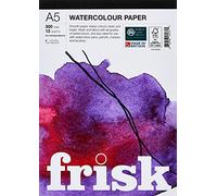 Frisk - Blocco di carta per acquerello, 300 g/m², 12 fogli, formato A5, colore: Bianco