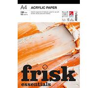 Frisk Essentials-Blocco di Carta Acrilico, Formato A4, Bianco, 12 unità