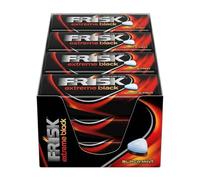 Frisk Extreme Black | Caramelle Dure Gusto Menta Forte | Senza Zucchero | Espositore da 12 Astucci in Metallo