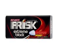 Frisk Extreme Black Confetti Senza Zucchero alla Menta Nera Confezione da gr.35 x 12 Astucci in Metallo, Caramelle Rinfresca Alito