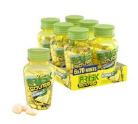 Frisk Sour Lemon, Caramelle Dure, Gusto Limone, senza Zucchero, Confezione da 6 Barattoli con 49 Microcompresse, adatto Fuori Casa o a Lavoro, da Portare Sempre con Te