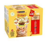 Friskies cibo umido per gatti - pollo, manzo, agnello, anatra 12 x (4 x 85 g)