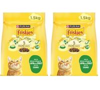 FRISKIES Coniglio, Pollo e Verdure - 1,5 KG - Crocchette per gatti adulti (Confezione da 2)