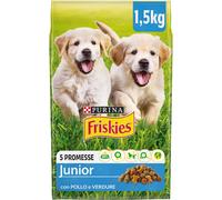 Purina Friskies Crocchette 5 Promesse per Cani Cuccioli - Pollo, Verdure e Latte - 1,5 kg
