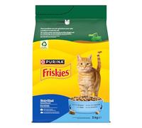 FRISKIES | Gatto | Crocchette complete per gatti adulti sterilizzati | Salmone e verdure | Alimento completo ricco di vitamine e minerali | Borsa | Confezione da 4 sacchetti da 3 kg