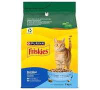 FRISKIES | Gatto | Crocchette complete per Gatto Adulto Sterilizzato | Salmone e Verdure | Alimento Completo Ricco di Vitamine e Minerali | Borsa | 3 KG