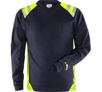 Fristads Longsleeve Maglietta a maniche lunghe Flamestat 7360 TFL Navy/giallo avvertibile 3XL