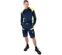 Fristads Pantaloncini elasticizzati 2562 STFP Navy/Giallo di protezione C56