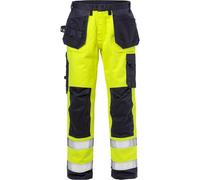 Fristads Pantaloni da artigiano Flame High Vis Cl. 2 2584 FLAM High Vis Giallo/Navy C56
