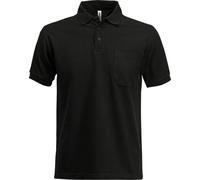 Fristads Poloshirt manica corta Acode Poloshirt 1721 PIQ Nero 4XL