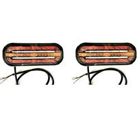 FRISTOM 2 fanali posteriori a LED con 3 funzioni, indicatori di direzione dinamici, 12 V, 24 V, per rimorchio