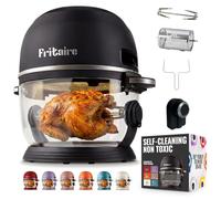 Fritaire - Air Fryer in vetro autopulente. Friggitrice ad aria con capacità di 4,8 l e sistema di riscaldamento a convezione Vortex Whirlwind (Nero)