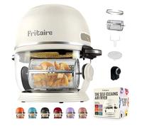 Fritaire - Air Fryer in vetro autopulente. Friggitrice ad aria con capacità di 4,8 l e sistema di riscaldamento a convezione Vortex Whirlwind (Bianco)