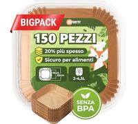 FRITTI Carta Forno per Friggitrice ad Aria 150 Fogli - Extra Spessa e BPA Free - Teglia Accessori Friggitrice ad Aria 2-5L - Carta Forno Quadrata 16-20cm - Ideale per Air Fryer e Cucinare più sano