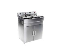 Frittura alta in acciaio inox 2 vasche 16 litri vasca removibile con timer professionale 3614031