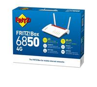 FRITZ!Box 6850 4G Edition International, Modem Router 4G/3G con Wi-Fi Dual Band fino a 1.266 Mbit/s, Mesh, 4x Gigabit Lan, 1x USB 3.0, VoIP, Base Dect, SIM Slot, Interfaccia in Italiano