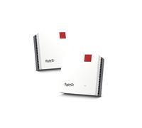 FRITZ!Mesh Set 1700 Set da 2 | Wi-Fi veloce fino a 3.600 Mbit/s | Copertura WLAN 3-5 stanze | Ideale per router Internet o modem in fibra ottica (ONT) | Configurazione semplice | Prodotto in Europa
