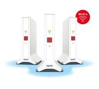 Fritz!Mesh Set 4200 3 set (3 X Fritz!Ripetitore, ideale per router Internet o modem in fibra ottica (ONT), copertura Wi-Fi per 5-7 stanze, Triband Wi-Fi 6 fino a 4.200 Mbit/s, versione tedesca)