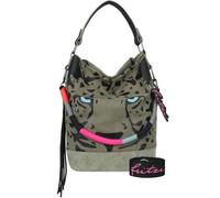 Fritzi aus Preußen borsa a tracolla Izzy07 Olga Limited Canvas Hobo Bag Panther Spotty cachi