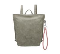 Fritzi aus Preussen Fritzi33N Vintage Moss Backpack Zaino Donna Ecopelle Vegan con Ciondolo Rimovibile Finitura Vintage per Festival e Città 35,5 x 25 x 10 cm, Verde