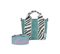 Fritzi Bini Jive Petrol Zebralini Borsa a Tracolla in Ecopelle da Donna Crossbody per Festival e Città Vegana con Stampa Zebra e Tracolla Regolabile 15,5 x 20 x 7 cm, Verde-Bianco