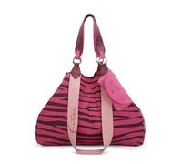 Fritzi Izzy Canvas Leo Shopper Borsa Shopper Grande in Cotone Donna Tote Vegana con Custodia Occhiali Amovibile Stampa Leopardo Animalier per Spiaggia Città Festival Mare 36 x 50 x 16 cm, Rosa - Verde