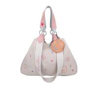 Fritzi Izzy Medium Limited Embro Fun Shopper donna in canvas borsa a mano con ricamo pochette removibile grande borsa a spalla borsa da shopping festival città 29 x 42 x 15 cm - Antracite, Sabbia
