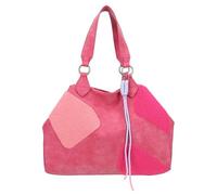 Fritzi Izzy Medium Limited Happy Flocked Shopper Borsa Donna Ecopelle Grande Tote per Festival e Città Vegana con Dettagli Flocked Vellutati e Ciondolo 29 x 42 x 15 cm - Marrone - Rosa - Verde - Beige