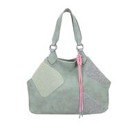 Fritzi Izzy Medium Limited Happy Flocked Shopper Borsa Donna Ecopelle Grande Tote per Festival e Città Vegana con Dettagli Flocked Vellutati e Ciondolo 29 x 42 x 15 cm - Marrone - Rosa - Verde - Beige